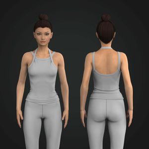 Ladies Ribbed Strappy Fitted Tank Top Tech Pack
