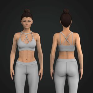 Ladies Ribbed Strappy Sports Bra Tech Pack