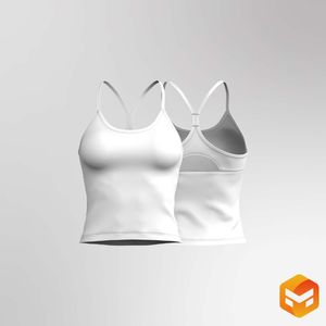 Ladies Rounded Camisole Back Cut Out Fitted Tank Top 3D Garment
