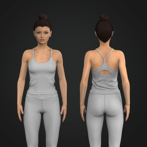 Ladies Rounded Camisole Back Cut Out Fitted Tank Top Tech Pack