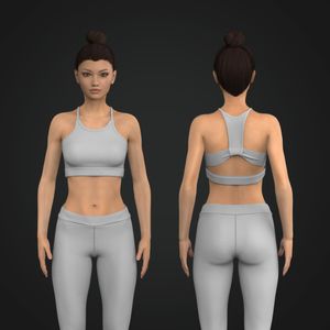 Ladies Rounded Camisole Looped Through Sports Bra Tech Pack