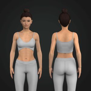 Ladies Rounded Camisole Neckline Curved Bottom Sports Bra Tech Pack