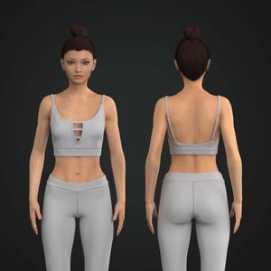 Ladies Rounded Camisole Neckline Front Cut Out Sports Bra Tech Pack