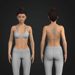 Ladies Rounded Camisole Neckline Interlocking Back Straps Sports Bra Tech Pack