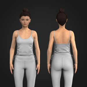 Ladies Rounded Camisole Neckline Side Ruching Top Tech Pack