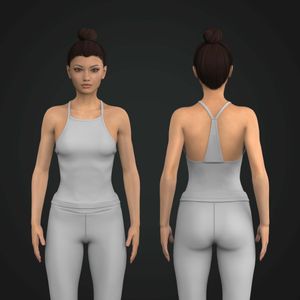Ladies Rounded Camisole Neckline Y-Shaped Back Fitted Tank Top Tech Pack