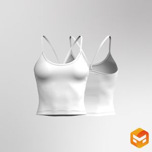 Ladies Rounded Camisole Strappy V-Shaped Back Tank Top 3D Garment