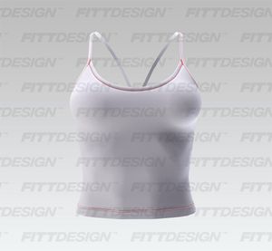 Ladies Rounded Camisole Strappy V-Shaped Back Tank Top Smart Mockup