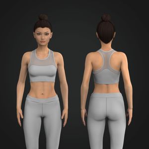 Ladies Rounded Neck Mesh Panel Racerback Sports Bra Tech Pack