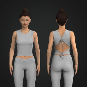 Ladies Rounded Neckline Adjustable Open Back Tank Top Tech Pack