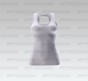 Ladies Rounded Neckline Back Cut Out Fitted Tank Top Smart Mockup