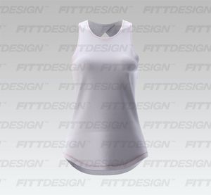 Ladies Rounded Neckline Back Cut Out Scallop Bottom Tank Top Smart Mockup