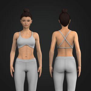 Ladies Rounded Neckline Curved Bottom Criss Cross Bra Tech Pack