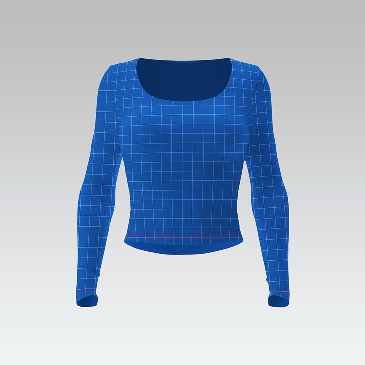 Ladies Rounded Neckline Fitted Long Sleeve Top Smart Mockup