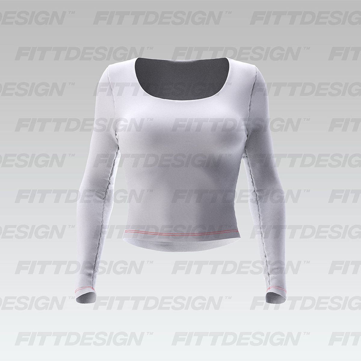 Ladies Rounded Neckline Fitted Long Sleeve Top Smart Mockup