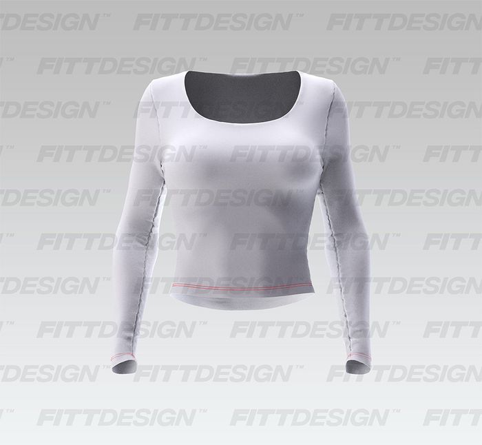 Ladies Rounded Neckline Fitted Long Sleeve Top Smart Mockup