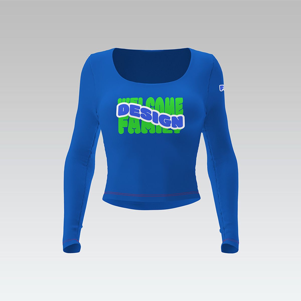 Ladies Rounded Neckline Fitted Long Sleeve Top Smart Mockup