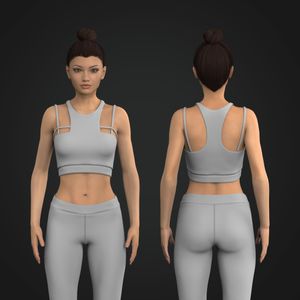 Ladies Rounded Neckline High Impact Strappy Sports Bra Tech Pack