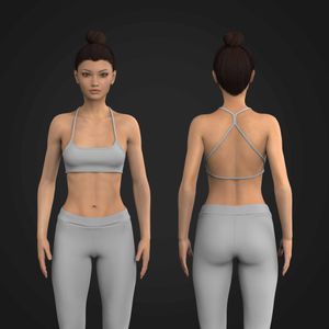 Ladies Rounded Neckline Open Back Sports Bra Tech Pack