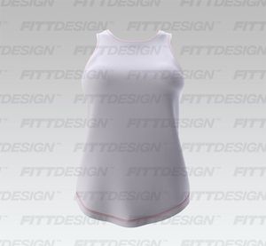 Ladies Rounded Neckline Relaxed Scallop Bottom Tank Top Smart Mockup