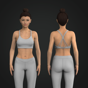 Ladies Rounded Neckline Strappy Back Sports Bra Tech Pack