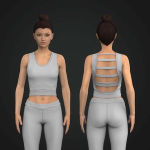 Ladies Rounded Neckline Strappy Back Tank Top Tech Pack