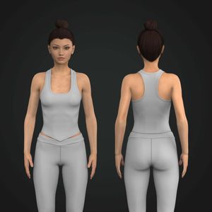 Ladies Rounded Neckline V-Shaped Bottom Tank Top Tech Pack
