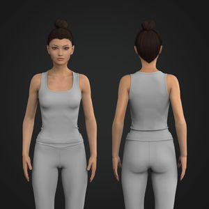 Ladies Rounded Neckline Wide Racer Back Fitted Tank Top Tech Pack
