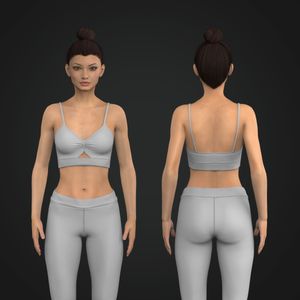 Ladies Ruched Cut Out Sports Bra