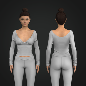 Ladies Ruched Long Sleeve Top Tech Pack