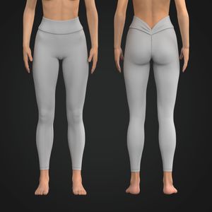 Ladies Ruched V-Shaped Back High Waisted Leggings Tech Pack