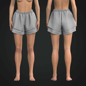 Ladies Ruffled Relaxed Shorts Tech Pack