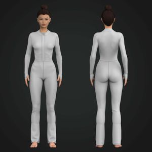 Ladies Runner Sleeve Flared Jumpsuit Tech Pack