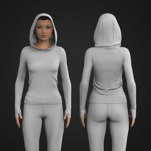 Ladies Runner Sleeve Performance Fitted Hoodie Tech Pack