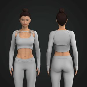 Ladies Runner Sleeve Shoulder Cut Out Strappy Crop Top Tech Pack