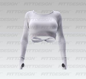 Ladies Runner Sleeve Twisted Open Back Crop Top Smart Mockup