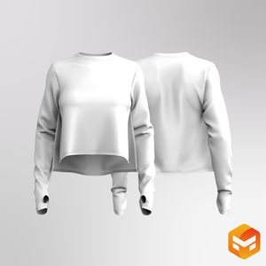 Ladies Runners Sleeve High Split Hem Tee - 3D Garment
