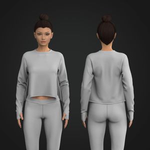 Ladies Runners Sleeve High Split Hem Tee
