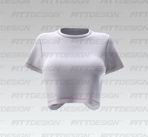Ladies Scallop Bottom Back Crop Tee Smart Mockup