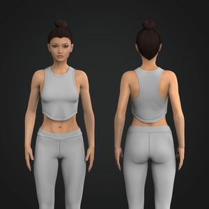 Ladies Scallop Bottom Micro Tank Top Tech Pack