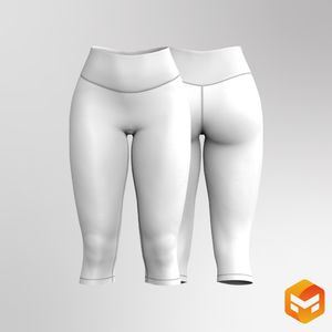 Ladies Scallop Bottom Waistband 21.00 Inch Inseam Leggings 3D Garment