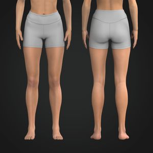 Ladies Scallop Waistband 4.00 Inch Inseam Biker Shorts Tech Pack