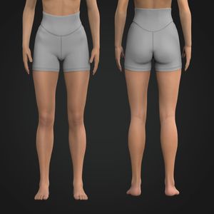 Ladies Scallop Waistband 6.00 Inch Inseam Biker Shorts Tech Pack