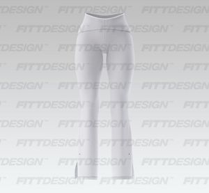 Ladies Scallop Waistband Split Hem Flared Leggings Smart Mockup