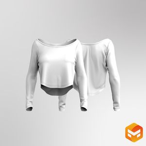 Ladies Scoop Neckline Baseball Hemline Long Sleeve Tee 3D Garment
