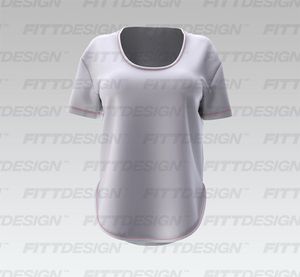 Ladies Scoop Neckline Deep Scallop Bottom Relaxed Tee Smart Mockup