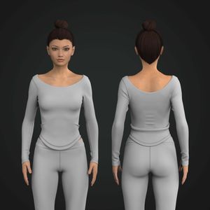 Ladies Scoop Neckline Fitted Scallop Bottom Tee Tech Pack