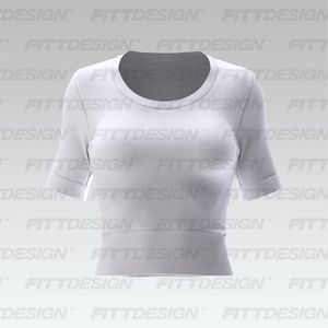 Ladies Scoop Neckline Ribbed Short Sleeve Tee Smart Mockup