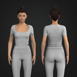 Ladies Scoop Neckline Scallop Bottom Fitted Tee Tech Pack