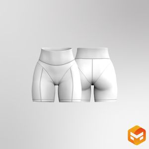 Ladies Sculpted High Waisted 7 Inch Inseam Biker Shorts 3D Garment